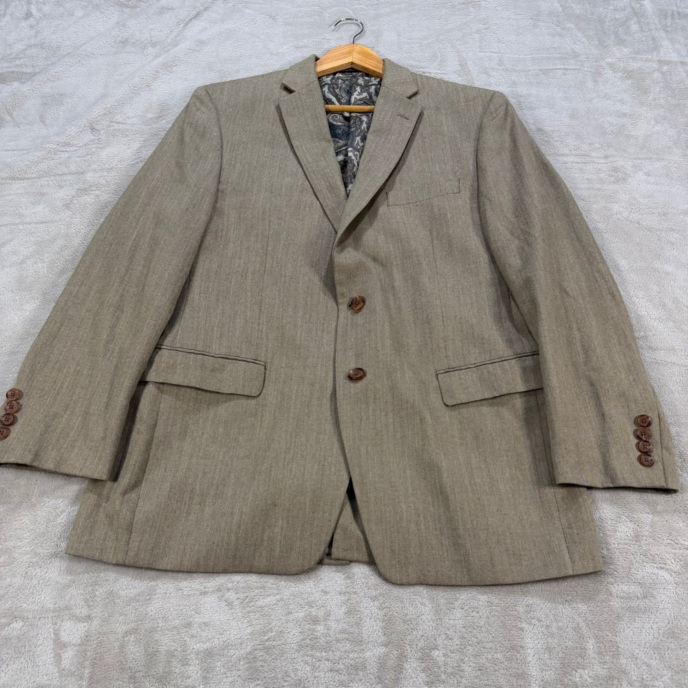 Lauren Ralph Lauren Mens 42R Slim Tan 2-Button Blazer Sport Coat Paisley Lining